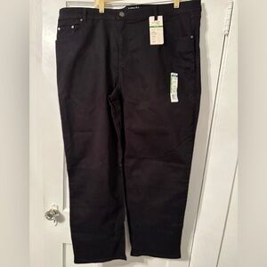Terra & Sky Women’s Plus Size 24W Mid-Rise Straight Black Jeans Generous Fit NWT